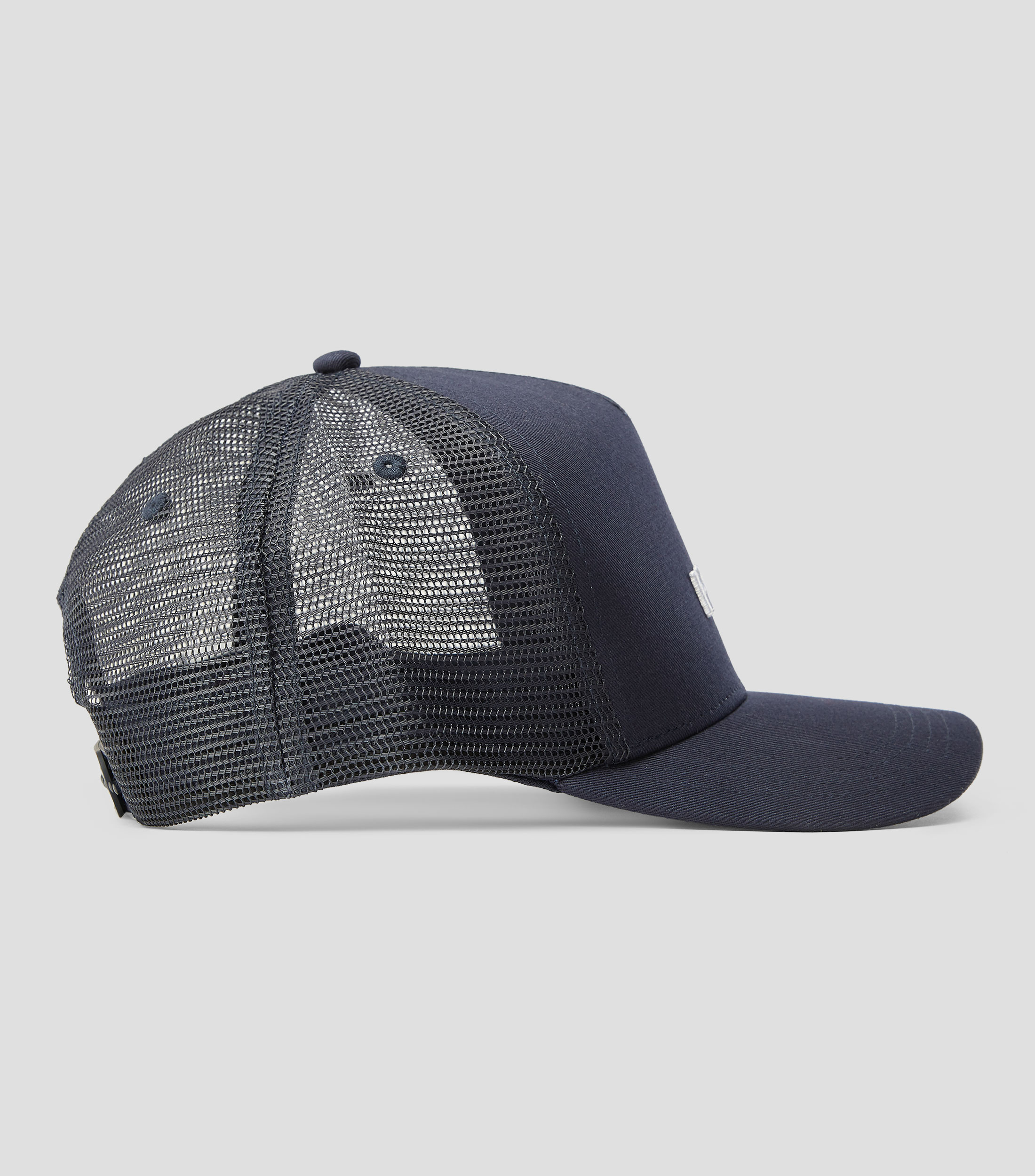 Gorra en sarga de algodón con paneles de malla Hombre